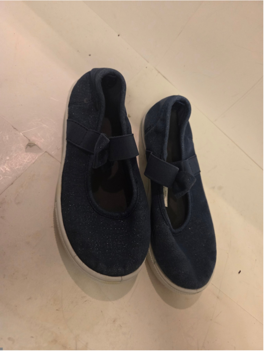 Girls Carter's Blue Glitter Slip-On Sneakers Size 12 Toddler